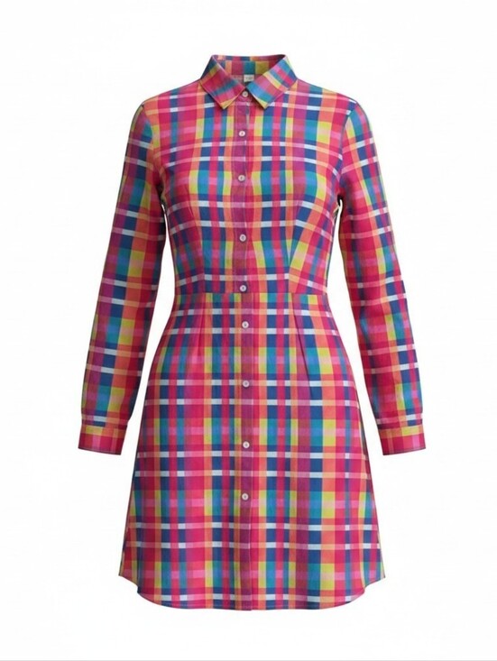 Made with Love Dresses & Skirts - NWT Made With Love Vibrant Plaid Shirt Dress - Size M